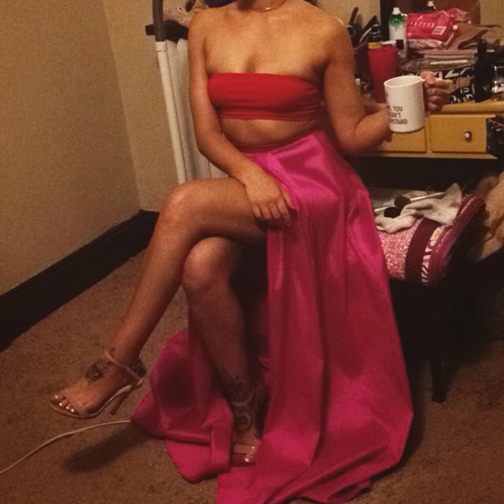 High Low Maxi Pink Skirt